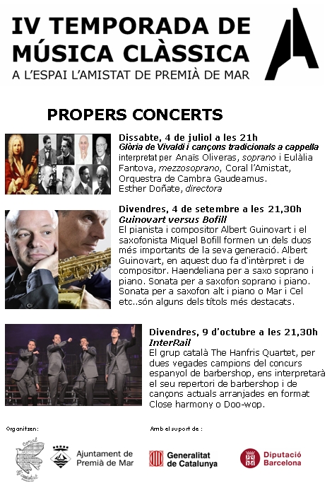 primers concerts de la IV temporada de Música Clàssica