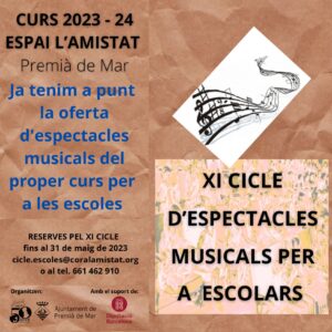 Cartell XI Cicle d'Espectacles Musicals per a Escolars