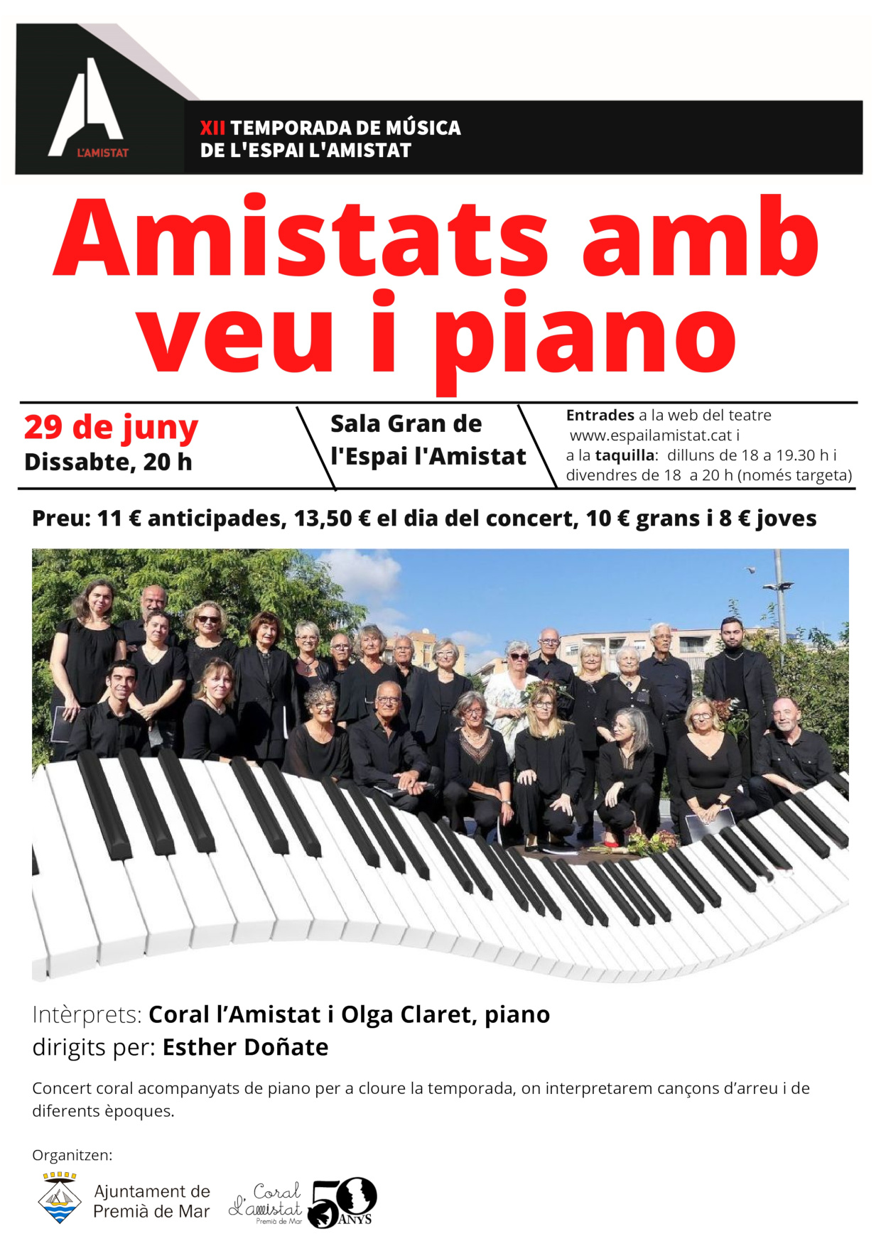 cartell Amistats amb veu i piano