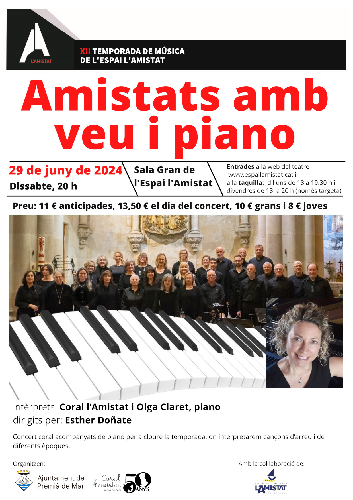 cartell Amistats amb veu i piano